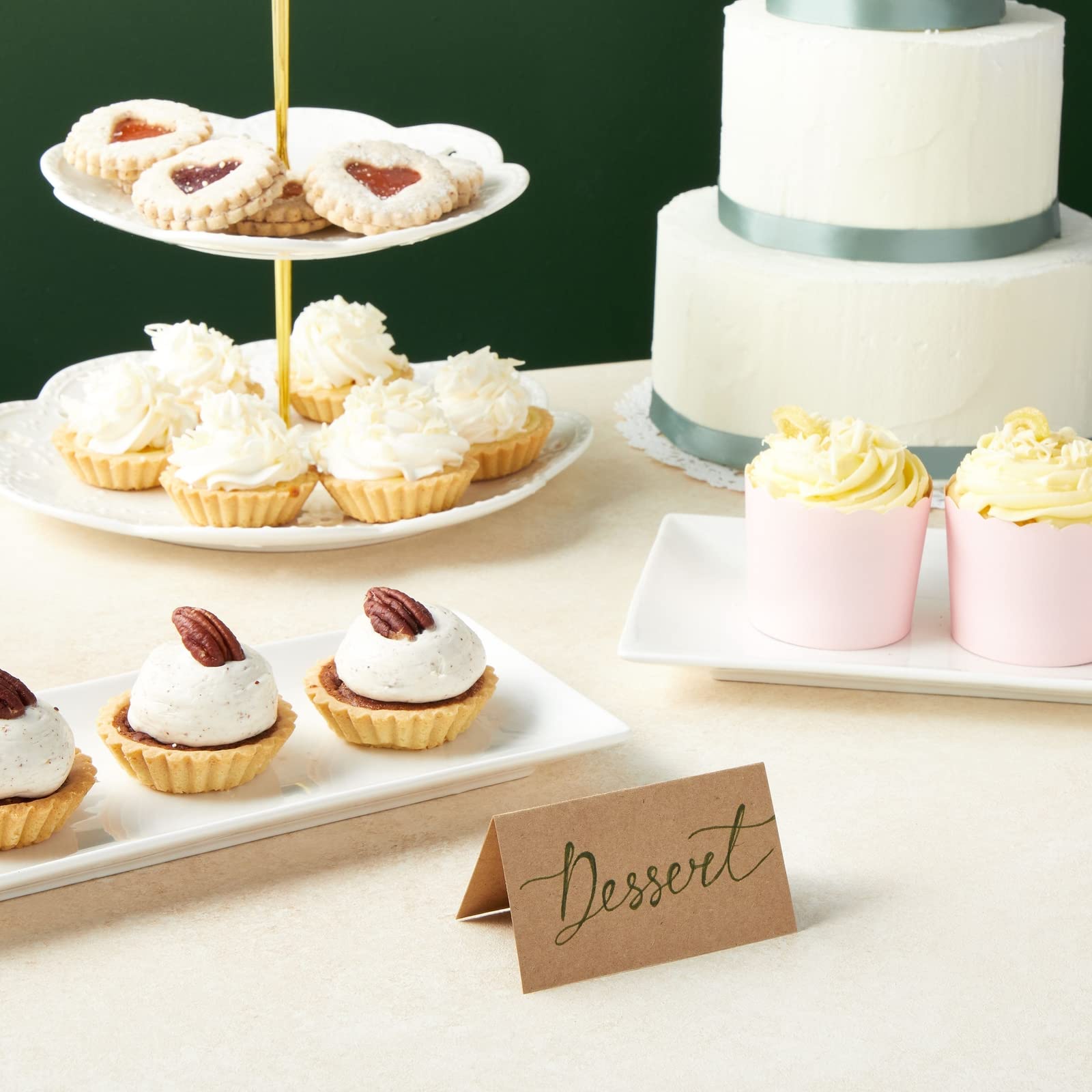 Juvale 200 Pack Kraft Paper Place Cards For Table Setting - Blank Name Cards For Wedding Reception, Baby Shower, Table Numbers (